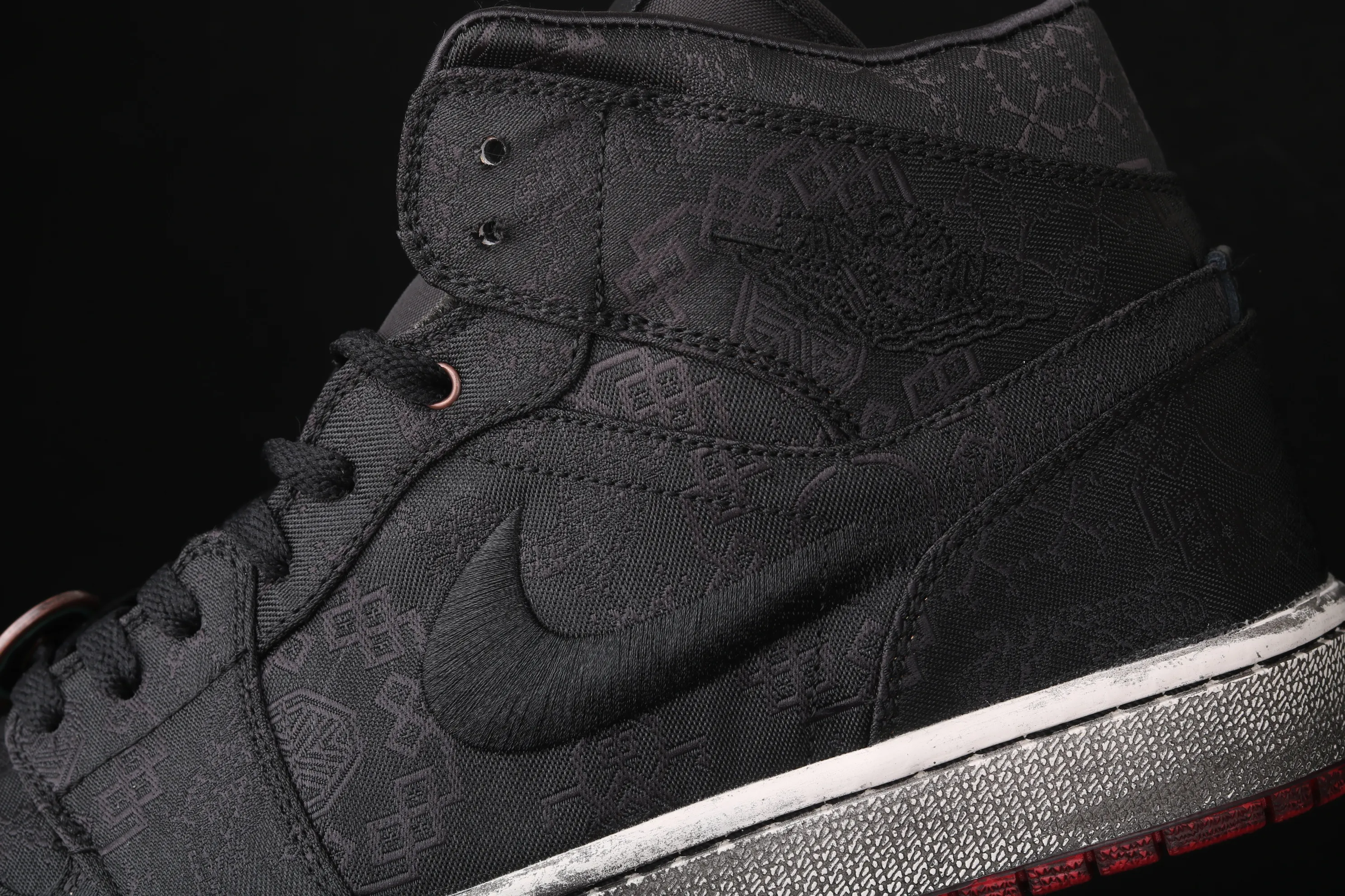 All categories Air Jordan Jordan series basketball shoes Air Jordan 1 Mid CLOT x Air Jordan 1 Mid "Fearless" AJ1 Joe 1 mid-top distressed black silk CU2804-002